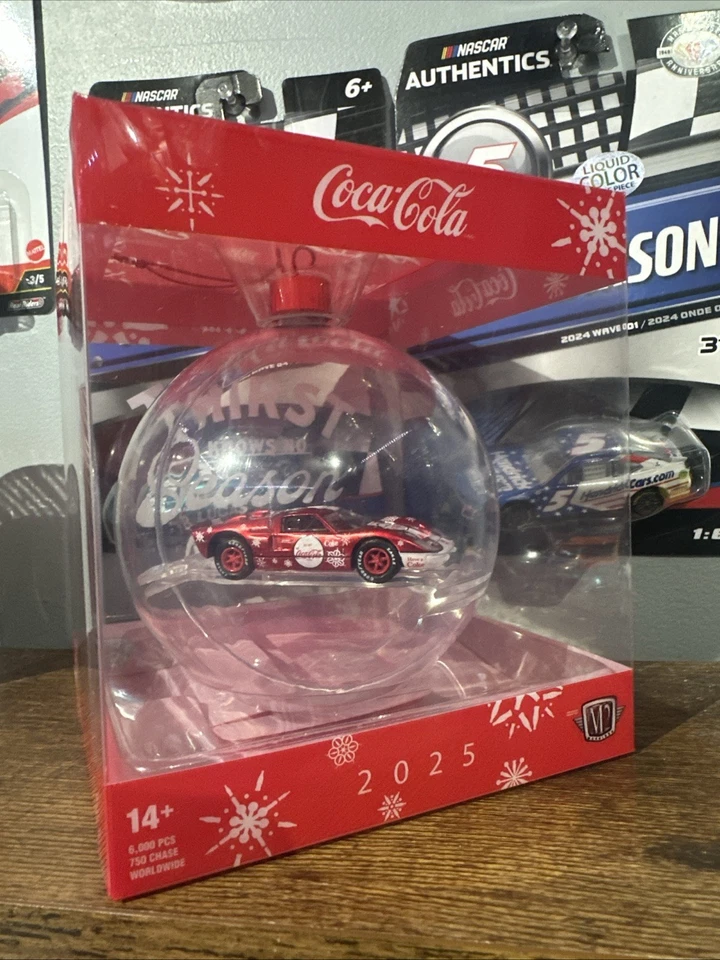 2025 M2 Machines Christmas Ornament - Coca-Cola 1966 Ford GT40  - Image 1 of 1