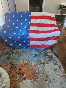 Patriotische Decke Rot Weiß Blau Flagge Steppdecke Gr. 80 X 80 - Bild 1 von 3
