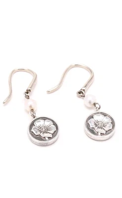 Pendientes colgantes Tiffany & Co de plata de ley .925 con perlas rosa natural Foto 1 de 4