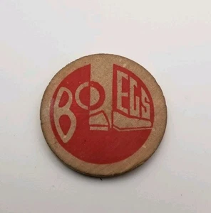 Vintage Wooden Nickel Token Bar Tavern "Bolegs" Logo Advertise Promo Ball Marker - Picture 1 of 6