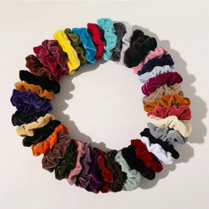 Womens Pure Color Hair Scrunchies Velvet Hair Rings Elastic Hairbands Hair  ❶ - Picture 1 of 43