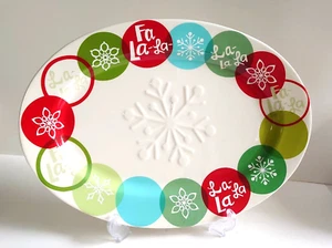 Hallmark Christmas Fa-La-La Serving Platter Retro MCM Style - Picture 1 of 3