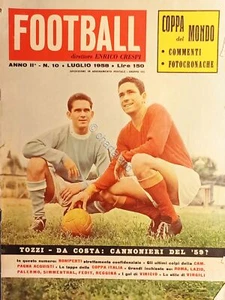 Rivista - Football di E. Crespi N.10 - Calciatori Tozzi e Da Costa - Luglio 1958 - Foto 1 di 1