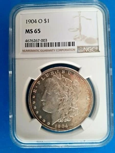 1904 O Morgan Silver Dollar MS65 NGC - Picture 1 of 8