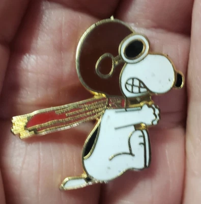 Snoopy Red Baron Flying Ace Lapel Hat Pin Made in Japan Vintage Easter Gift - Image 1 of 4
