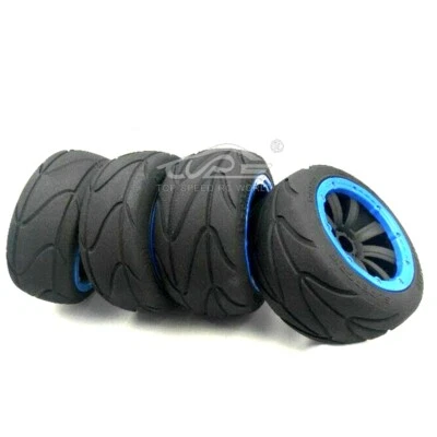 Neumáticos delanteros y traseros calvos resistentes al desgaste 4 piezas para 1/5 Rc HPI RV Baja 5B piezas Foto 1 de 4
