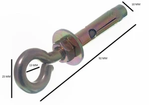 Manga Anchor Perno de Ojo M8 Tornillo M10 Escudo Por 52mm Largo Yzp Paquete 24 - Picture 1 of 1