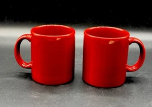 WAECHTERSBACH Spain Solid Maroon Red Ceramic MUGS 12oz Set of 2 - Picture 1 of 20