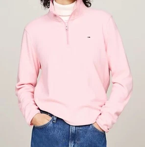 Youth Tommy Hilfiger Light Pink Pullover Sweatshirt Size M 12/14 Quarter Zip - Picture 1 of 6