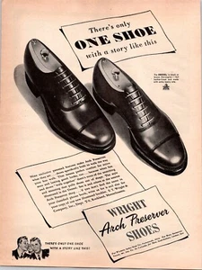 VINTAGE 1944 WRIGHT KLEID SCHUHE DRUCK ANZEIGE - Bild 1 von 1