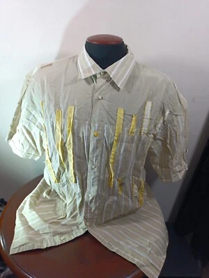 Camisa Akademiks Abotonada Para Hombre XL Multicolor Rayas India Bordada Foto 1 de 4