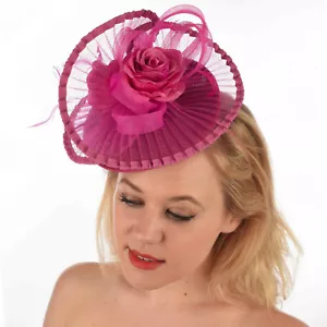 Wedding Church Evening Melbourne Cup Race Carnival Hot Pink Headband Fascinator - Bild 1 von 5