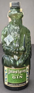 Vintage '70s Emerald Green Poland Spring Distilled Dry Gin Moses Bottle with Top - Picture 1 of 24