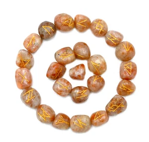 Juego de 25 piedras runas runas runas runas de cristal grabadas con libro de runas - Imagen 1 de 1