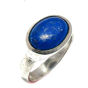925 Sterling Silver Ring Natural Lapis Handmade Jewelry Size 7.5 LV99602 925 Sterling Silver Ring Natural Lapis Handmade Jewelry Size 7.5 LV99602