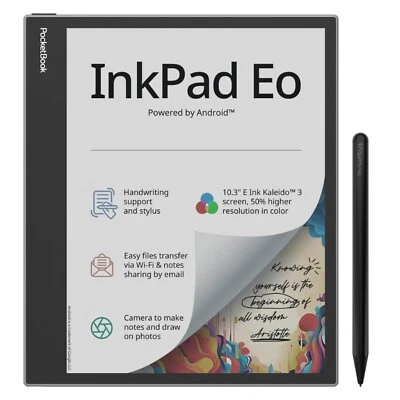 PocketBook 10.3" InkPad Eo Mist Grey eBook 64GB Bluetooth 5 Wi-Fi Colour Display - Image 1 of 4