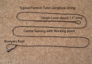 FLEMISH TWIST, Longbow Strings, CUSTOM BUILT - Picture 1 of 6