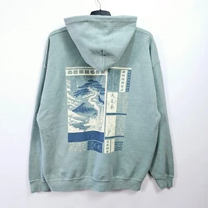 Urban Outfitters - Felpa con cappuccio paesaggio giapponese Seafoam - Verde - Medium - Foto 1 di 6
