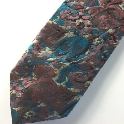 Vintage Pierre Cardin Polyester Abstract Blue Pattern Mens Tie - Image 1 of 4
