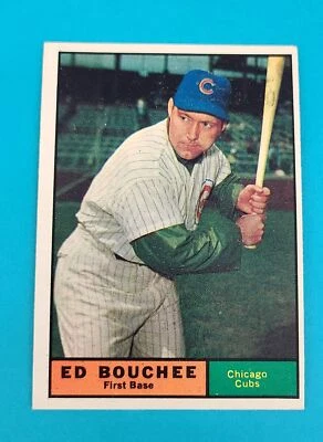 1961 Topps #196 Ed Bouchee Chicago Cubs BASEBALL Card U6 - Image 1 of 2