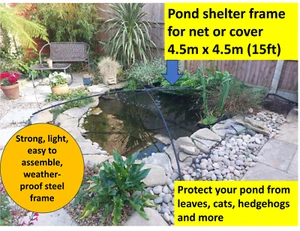 Pool Fish & Koi Pond Protector Steel Frame shelter cover net Pyramid 4.5m 15ft - Picture 1 of 9