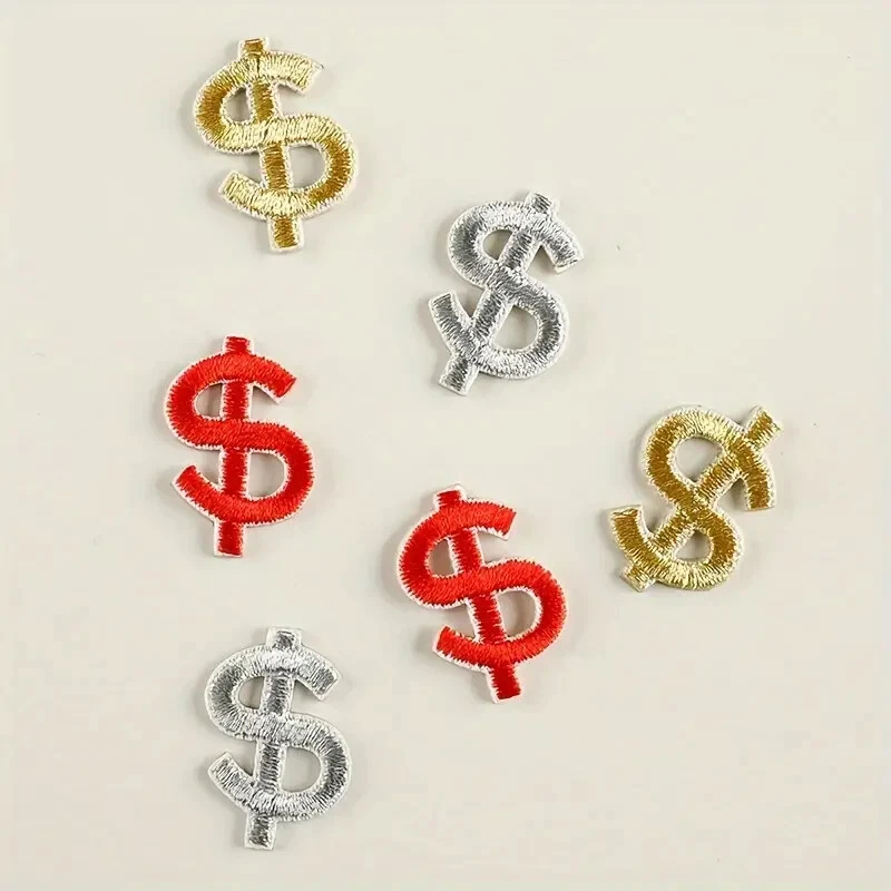 IRON ON PATCH APPLIQUE   dollar sign select color 1 x 3/4 " - Image 1 of 1