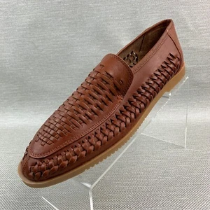 Towncraft Huarache Loafers Brown Leather Woven Apron Almond Toe Size 10M NEW - Picture 1 of 11