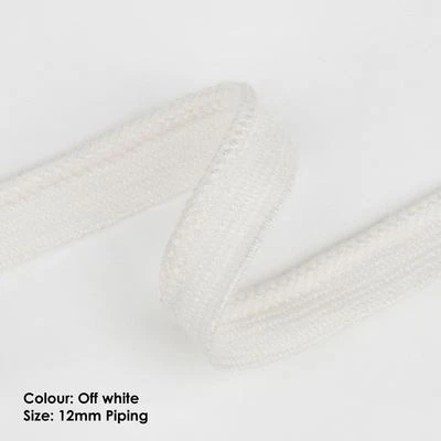 Cordón de cordón y pipping a juego, adorno de inserción 12 mm, corbata redonda con capucha 7 mm Foto 1 de 4