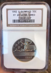1992 S Olympics 50c PF 69 Ultra Cameo - Picture 1 of 6