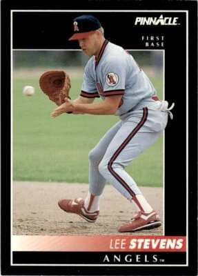 1992 Pinnacle Baseball Card Lee Stevens California Angels #453 - Image 1 of 2