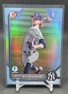 2022 Bowman Draft Trystan Vrieling 1st Edition Sky Blue Foil SP #BD-43 Yankees - Image 1 of 3
