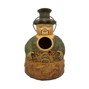 Vintage Terracotta Chinese Man Figural Sculpture Large Birdhouse Oriental Decor. - Picture 1 of 7