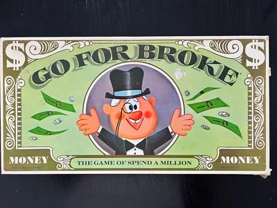 Vintage GO FOR BROKE Board Game;  Selchow & Righter 1965 No. 58-99% Complete - Image 1 of 4