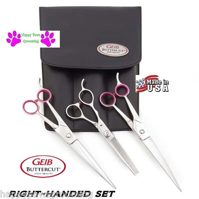 Geib GATOR Buttercut SHEAR Scissor SET BLENDING,8.5"STRAIGHT&CURVED Pet Grooming