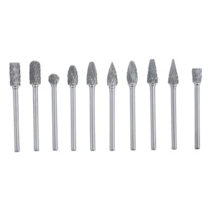 10 Pcs Tungsten Carbide Rotary Burr Set For Grinder Drill Carving Rotary Tool - Picture 1 of 13