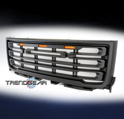 Para GMC Sierra 2500 HD 3500 HD 2011-2014 parachoques capó parrilla superior con luz negra Foto 1 de 4