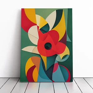 Floral Cubism Flowers Canvas Wall Art Print Framed Picture Decor Living Room - Picture 1 of 5