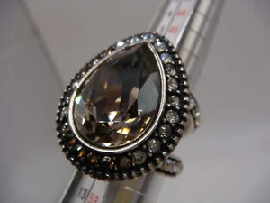 BRIGHTON RETIRED TEARDROP SWAROVSKI RAINDROPS RING CHAMPAGNE COLOR SIZE 5-5.5 - Picture 1 of 18