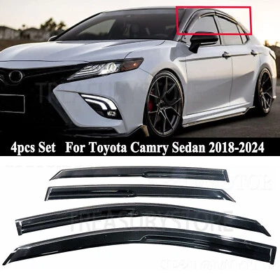 Para Toyota Camry Sedán 2018-2024 Estilo Mugen Viseras de Ventana Protector de Lluvia Deflector Foto 1 de 4