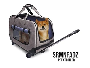 SRMNFADZ Pet Stroller - Collapsible and Breathable. For Dogs Up to 35 LBS. Gray - Picture 1 of 3