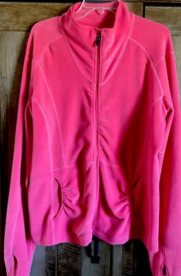 Женский размер XL флисовая куртка розоватый/коралловый полный молнии карманы отверстия для большого пальца XERSION - Изображение 1 из 4