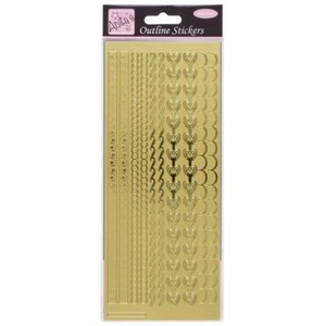 Etichette adesive bordo decorativo oro lucido per carte decorazione e artigianato WD93 - Foto 1 di 1