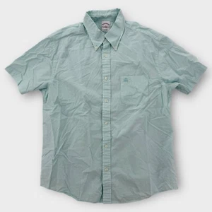 Brooks Brothers 1818 Shirt Mens Medium Light Blue Oxford Short Sleeve Cotton - Picture 1 of 7