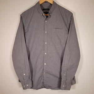 Camicia Oxford Banana Republic Uomo L Grigio Grant Fit Cotone Elasticizzato Pinpoint - Foto 1 di 7