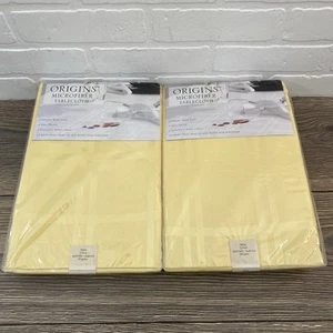Lotto di 2 tovaglie in microfibra rotonde a prova di fuoriuscita Origins colore giallo 90" nuove - Foto 1 di 6