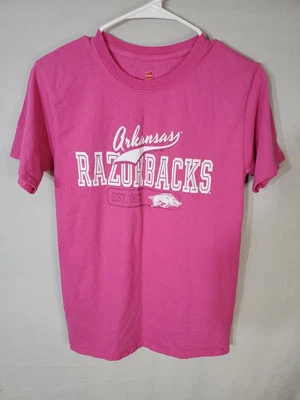 Camiseta Feminina Vintage Arkansas Razorbacks Tamanho Pequeno Manga Curta University  - Imagem 1 de 4