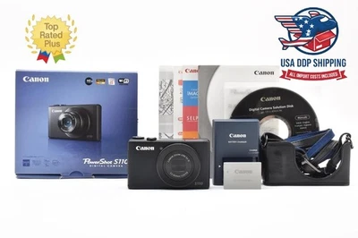 [MINT in Box] Canon PowerShot S110 12.1MP Compact Digital Camera Black JAPAN - Image 1 of 4