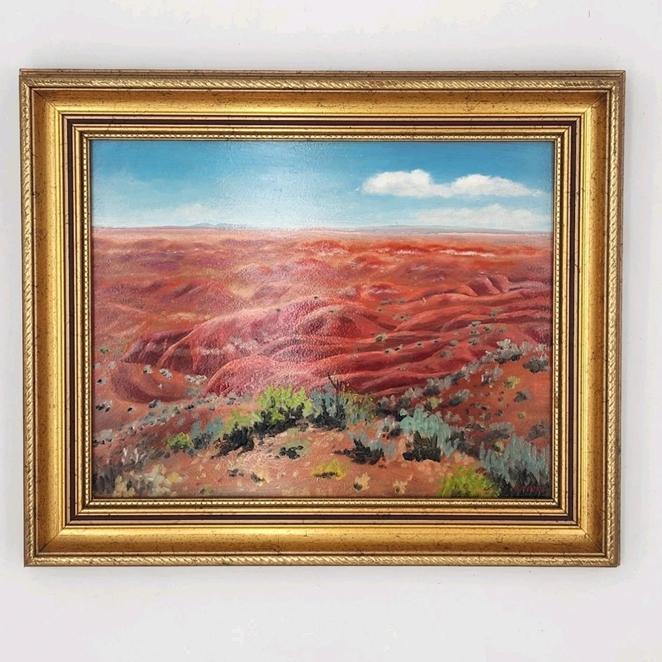 Pintura al óleo original paisaje del desierto del suroeste por Bob Bickers arte enmarcado Foto 1 de 4