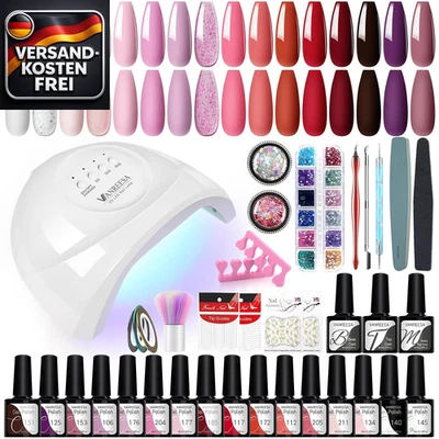 VANREESA UV Nagellack Set 16 Farben Gel Nägel Maniküre Starterset mit 48W LED Ro - Bild 1 von 4