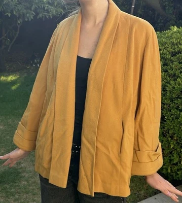 Винтажная куртка 40-х Bullock's Circle Room M качели вареная шерсть желтый цвет - Изображение 1 из 4